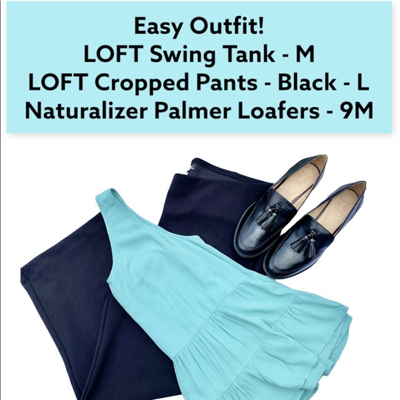 NWT Women’s LOFT Peplum Swing Tank - Aqua Green - Size Medium - Picture 2 of 11